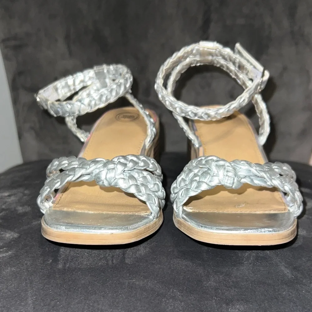 Wonder Nation Silver Braided Dress Shoes